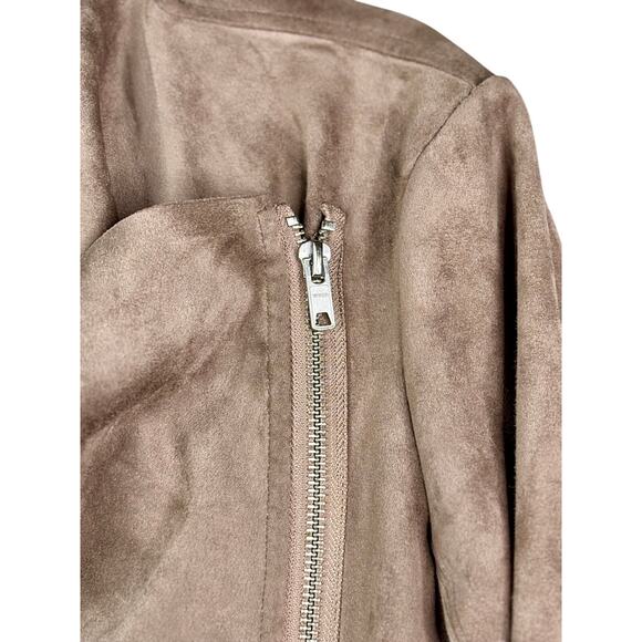 VIGOSS Faux Suede Drape Waterfall Jacket Taupe Beige‎ Size M Excellent Condition - Picture 9 of 9